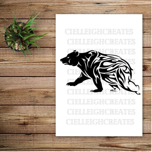 🌞2 for $20🌞 Tribal Bear Vinyl Decal / Sticker - Picture 1 of 3